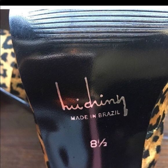 Beautiful Luichiny  Leopard Print Shoes, Pointed toe,Studded,Pink, Buckle New - Picture 6 of 6